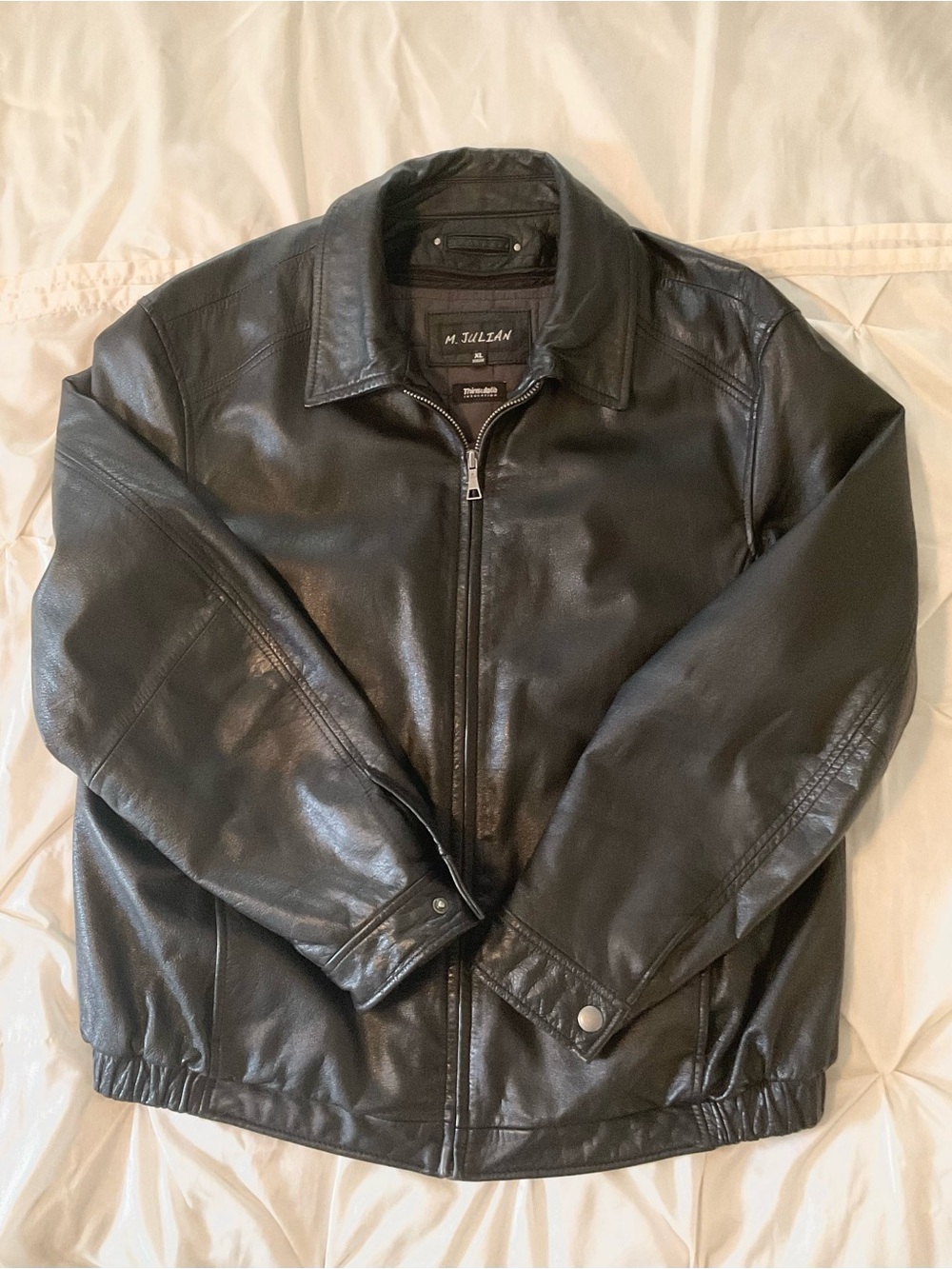 Wilsons M. Julian Insulted Leather Black Men's Bomber Jacket